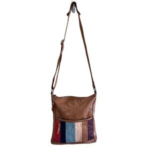 The Sak Vtg Brown Sienna Color Leather Crossbody Everyday Bag
